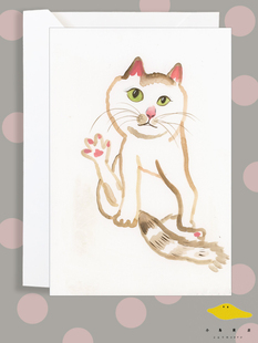 我家的怪主子 猫咪小狗萌宠物手绘水彩插画明信片可爱装饰墙卡片