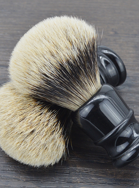 帝诗银尖两段黑獾毛剃须刷 two band badger hair 胡刷