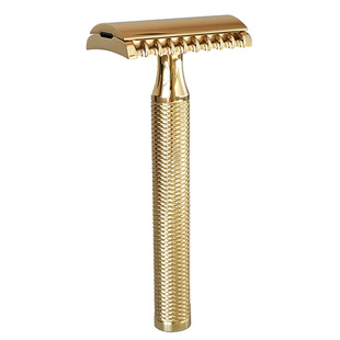 帝诗哎莎男士全铜Z0剃须刀CNC加工镜面抛光激烈高效双面刮胡刀