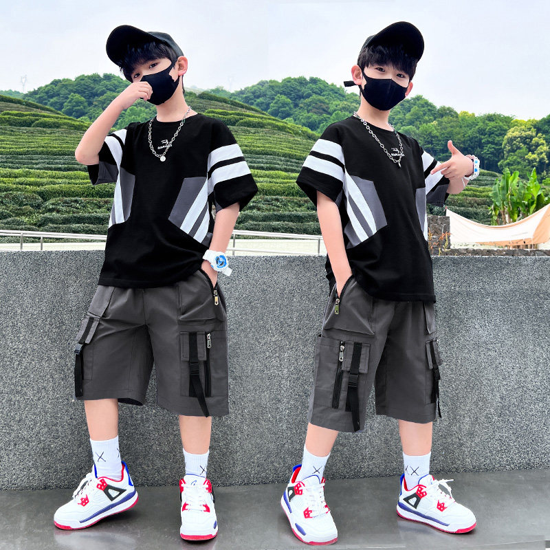 男童夏装套装夏季2026新款酷帅儿童装中大童短袖衣服薄款洋气时髦