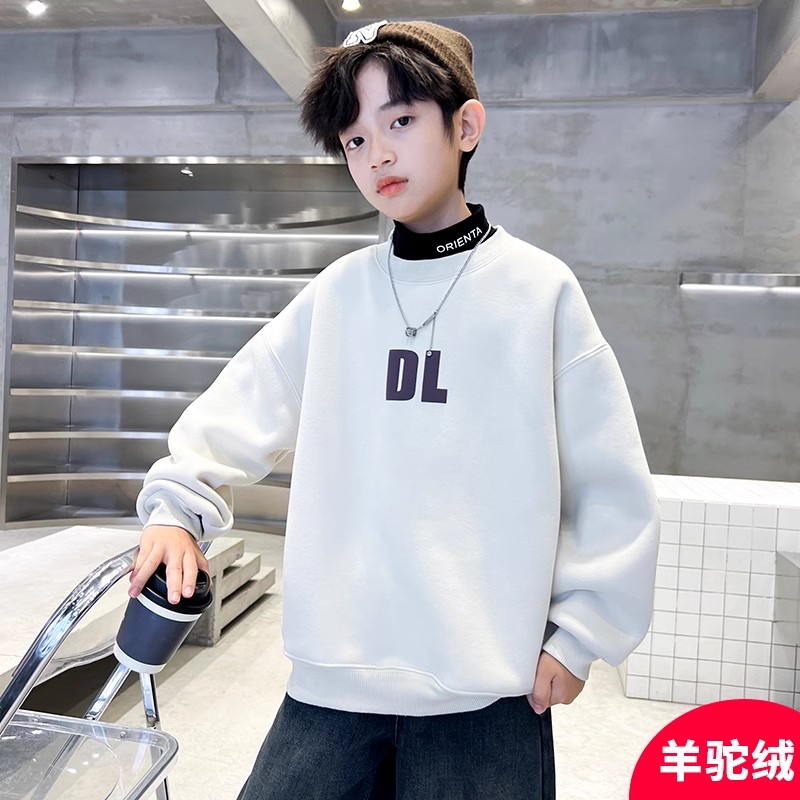 男童加绒加厚卫衣秋冬款打底衫