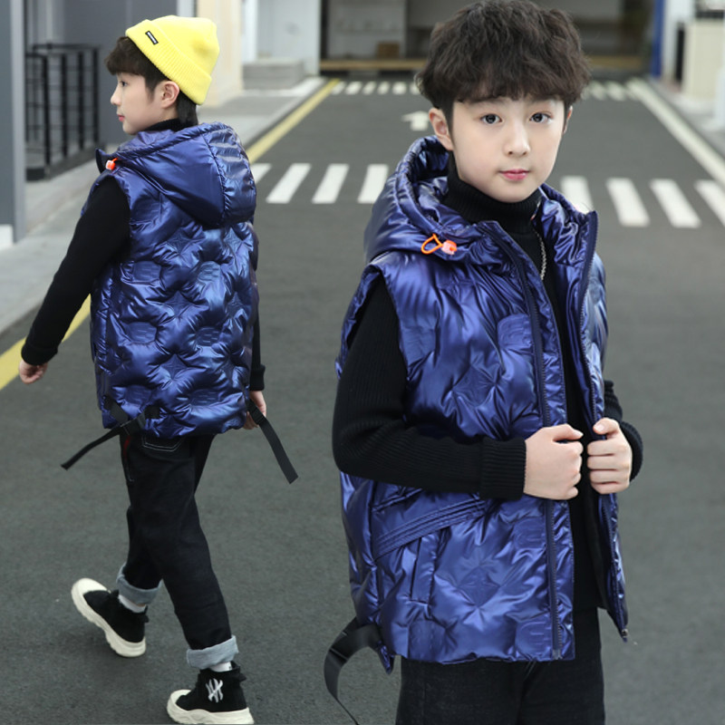 儿童装男童冬装马甲外套2023新款中大童男孩秋冬季帅气加厚棉衣潮