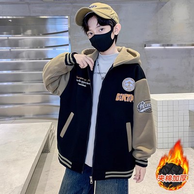 男童夹棉外套秋冬款中大童