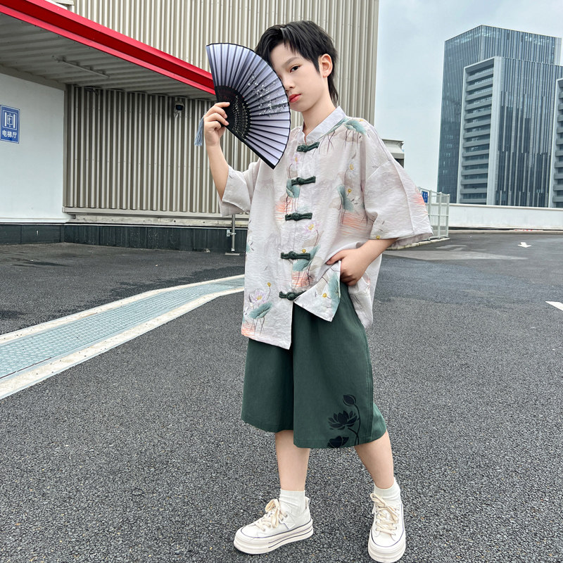 男童汉服夏季薄款中大童中国风图片