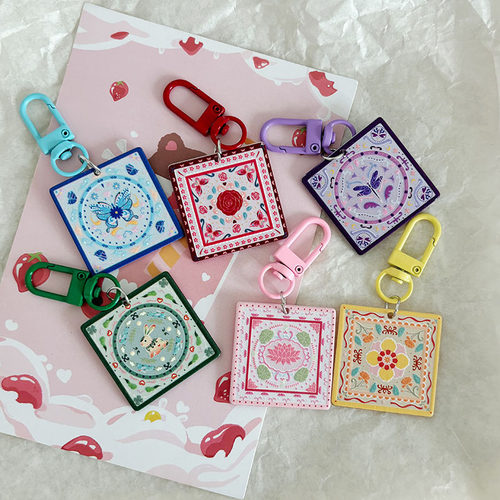 方格小众新中式防丢原创挂件