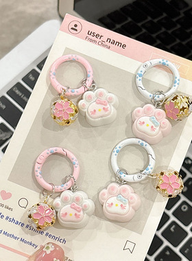 可爱铃铛猫爪KT猫钥匙扣卡通包包吊坠挂件少女书包挂饰闺蜜礼物