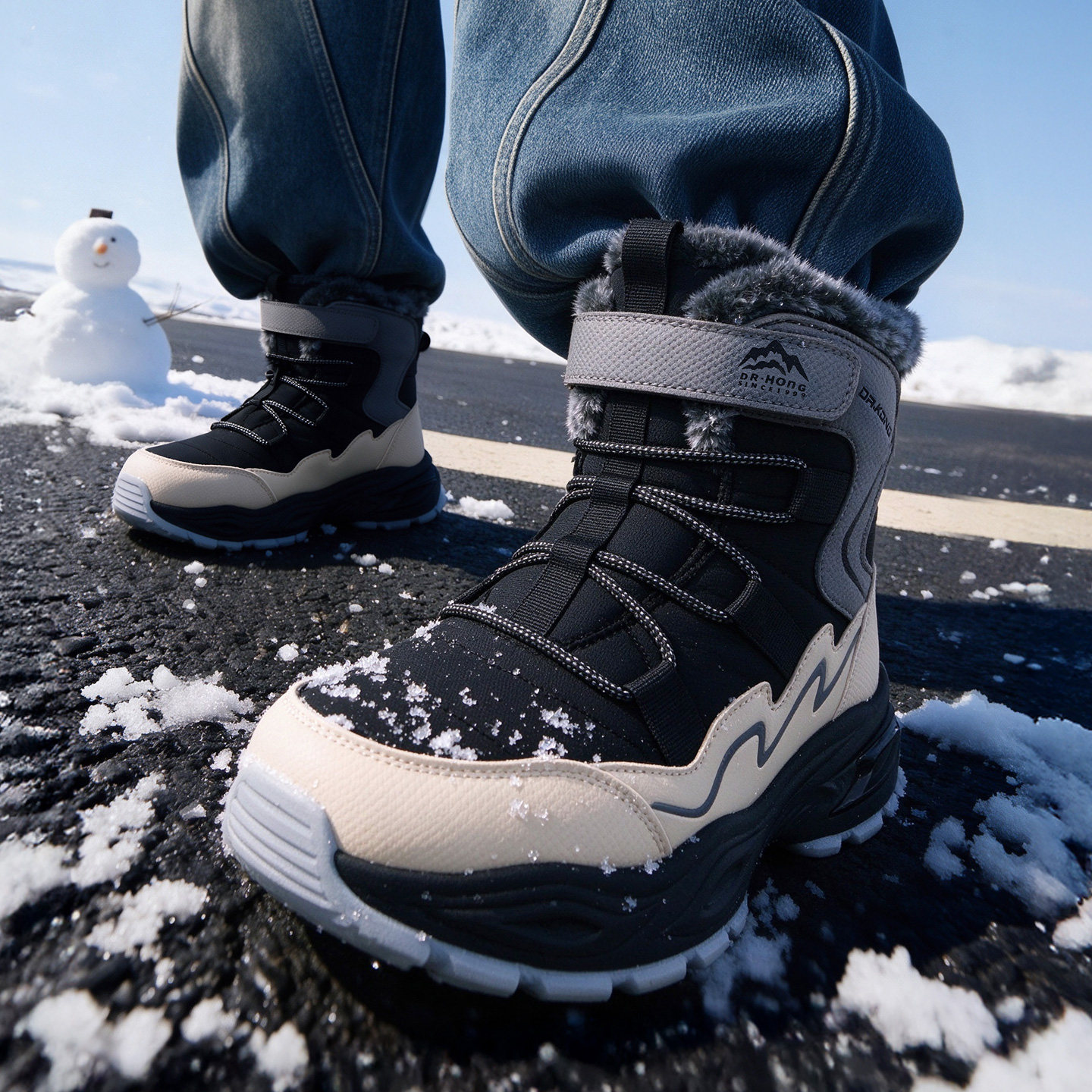东北防寒雪靴儿童防水防滑雪地靴男童大棉鞋冬季加绒加厚棉靴童鞋