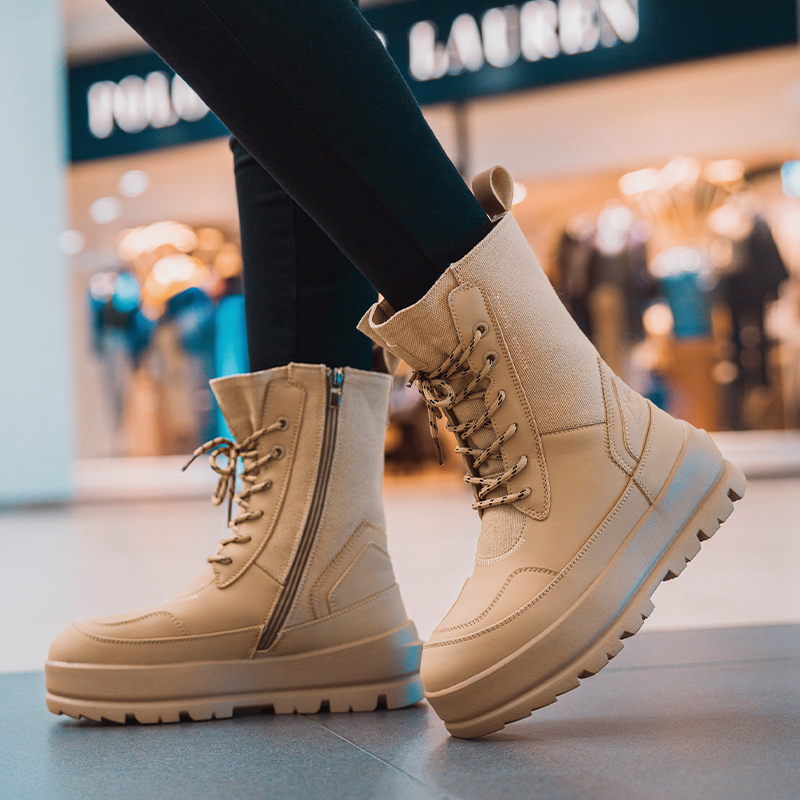 冬季新款加绒加厚马丁靴