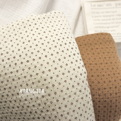 【复古小圆点】纯棉双层绉纱 母婴级a类围嘴口水巾发圈睡衣浴巾