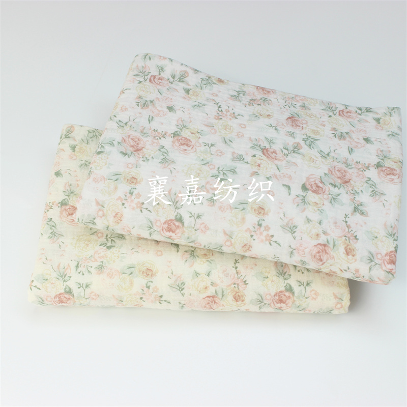 双层棉绉纱布 复古小碎花 婴幼儿衣服 家居服睡衣面料