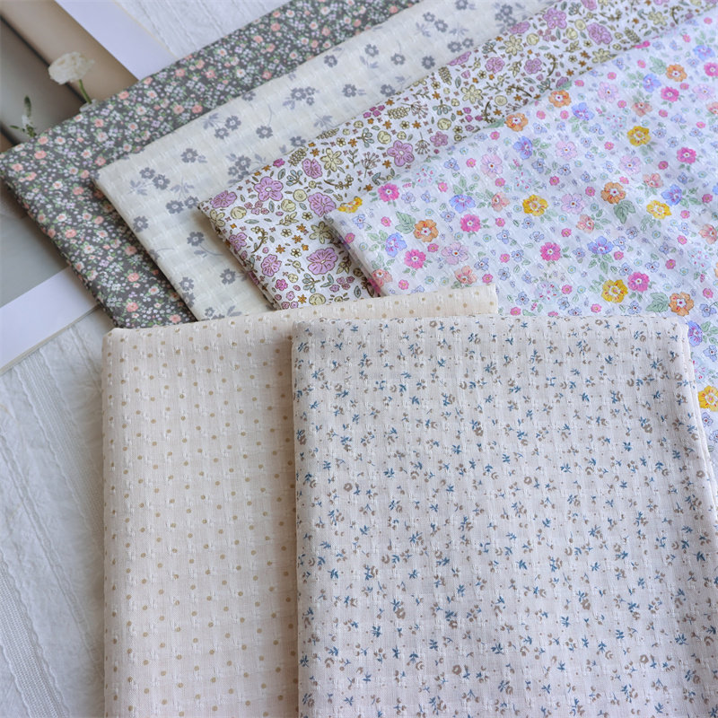 纯棉提花 小碎花 夏季童装面料 窗帘服装手工发圈diy布料
