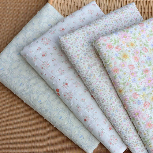 条纹剪花】纯棉 韩系小碎花 春夏衬衫裙子面料