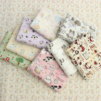 纯棉平纹布卡通印花DIY布料