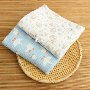 婴儿棉透气柔软纱布 肌理绉布  包被 围嘴 毯子 衣物布料