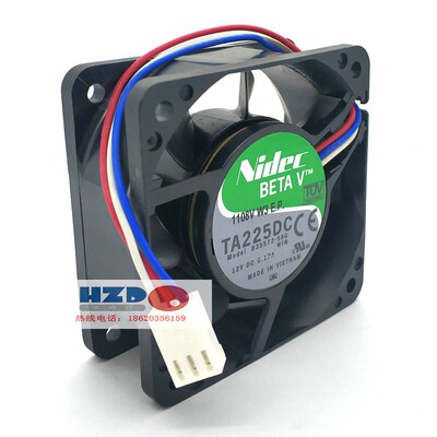 B35572-58G全新原装NIDEC TA225DC 6025 12V 0.17A散热风扇3线6CM