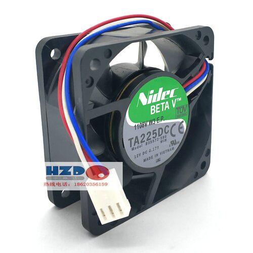 B35572-58G全新原装NIDEC TA225DC 6025 12V 0.17A散热风扇3线6CM