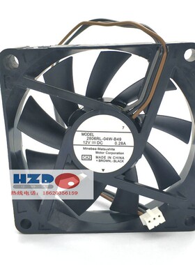 2806RL-04W-B49全新原装NMB 7015 12V 0.28A散热风扇7CM厘米3线