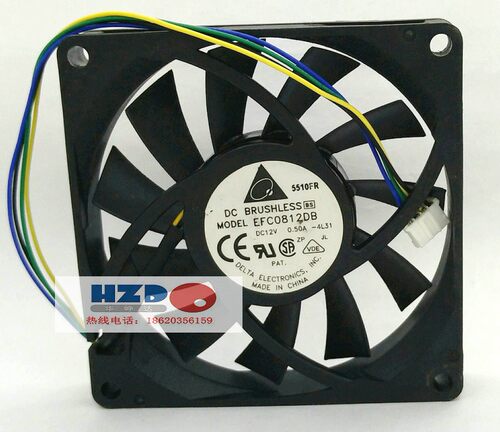 热卖原装Delta台达EFC0812DB 12V 4线PWM 8CM电脑CPU散热风扇