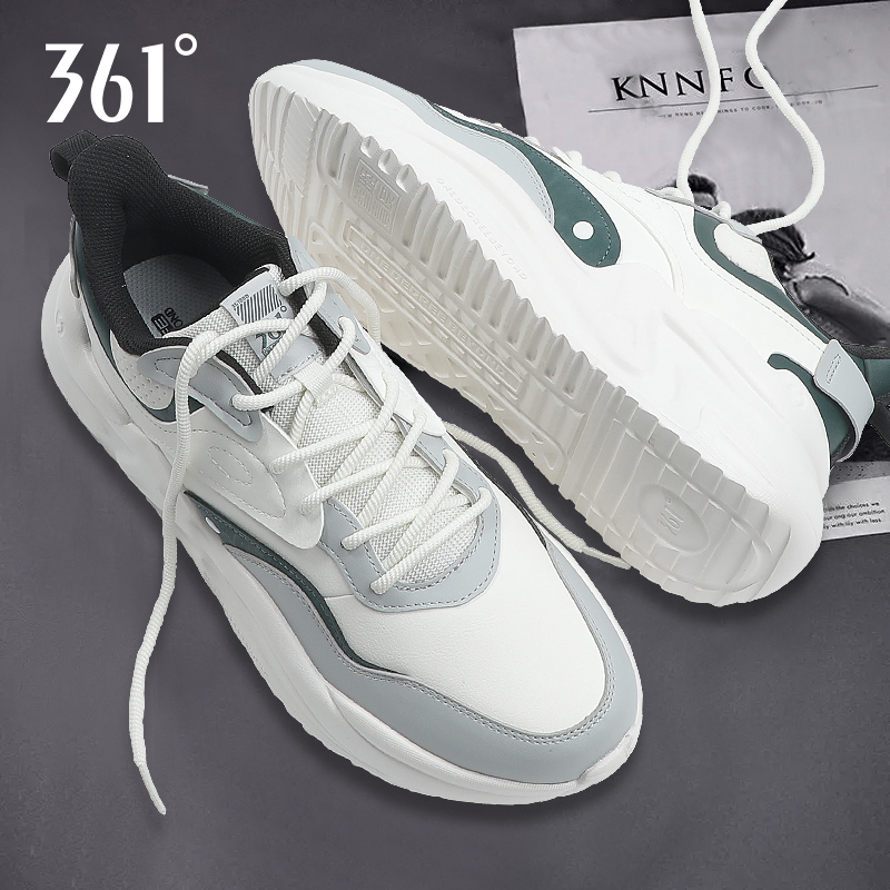 361厚底皮面白色耐磨百搭运动鞋