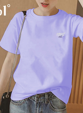 361短袖t恤男女情侣款2026夏季新款百搭体恤衫紫色透气宽松运动服