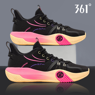 361AG凌空3篮球鞋男鞋春季新款防滑外场实战低帮黑色透气运动鞋子