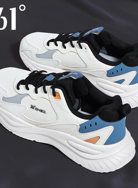 361官方旗舰店男鞋2025冬季新款男士白色休闲运动厚底耐磨老爹鞋