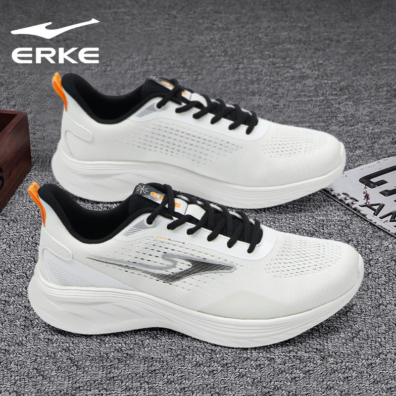 鸿星尔克跑步鞋男鞋2026春季新款缓震回弹网面透气防臭男士运动鞋