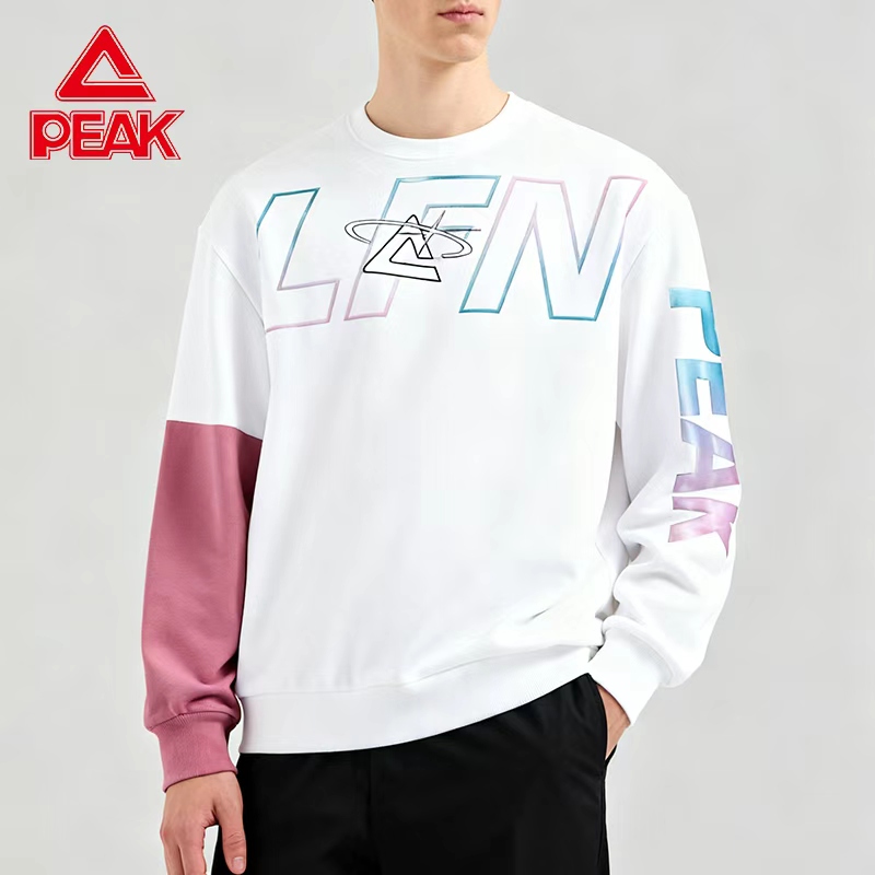 匹克圆领百搭宽松男款正肩长袖