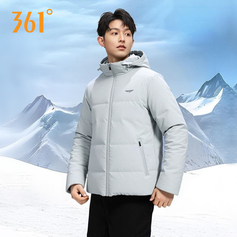 361男士鸭绒灰色潮外套