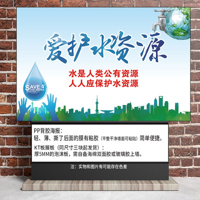 节约用水珍惜水资源文明城市海报展板学校社区城市宣传广告画打印