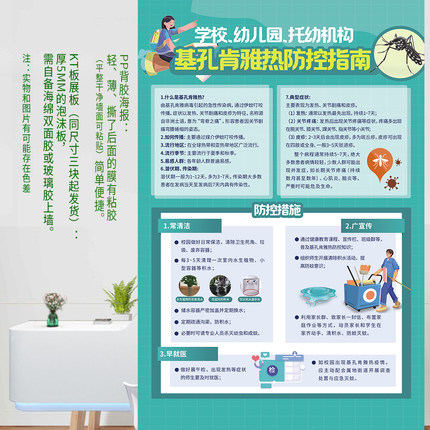 基孔肯雅热登革热防控指南防蚊灭蚊宣传栏海报展板学校社区广告画