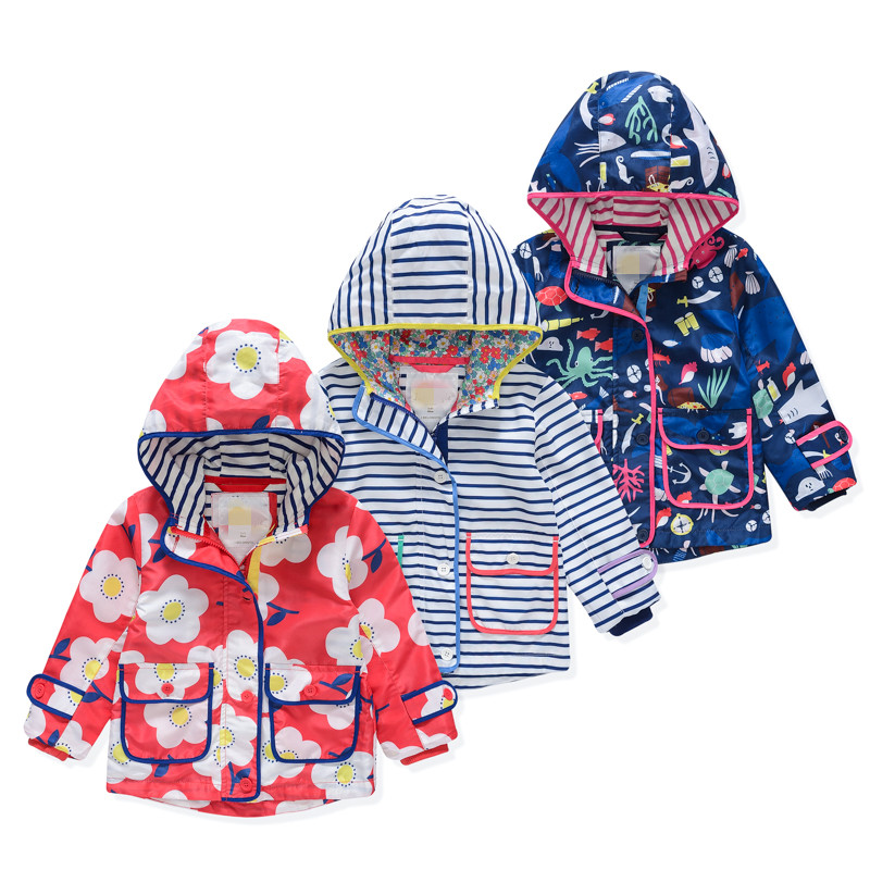 휴무 매장 정리 32% 할인 유럽 및 미국 싱글 여아 더블 레이어 재킷 비바람에 견디는 후드 윈드브레이커 중년 이상 아동 아웃도어 의류