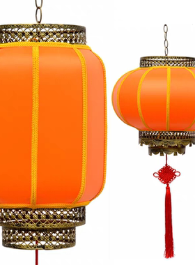 橘色橙色黄色红色紫色粉色彩色灯笼装饰中式仿古羊皮户外防水美陈