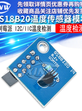 树莓派 DS18B20温度传感器模块 I2C/IIC温度检测for Raspberry Pi