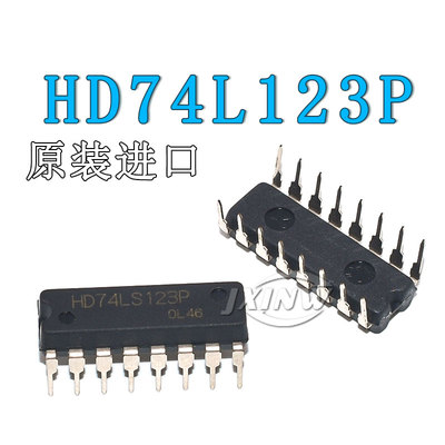 进口直插 HD74LS123P 双可再触发单稳态多谐振荡器 DIP-16