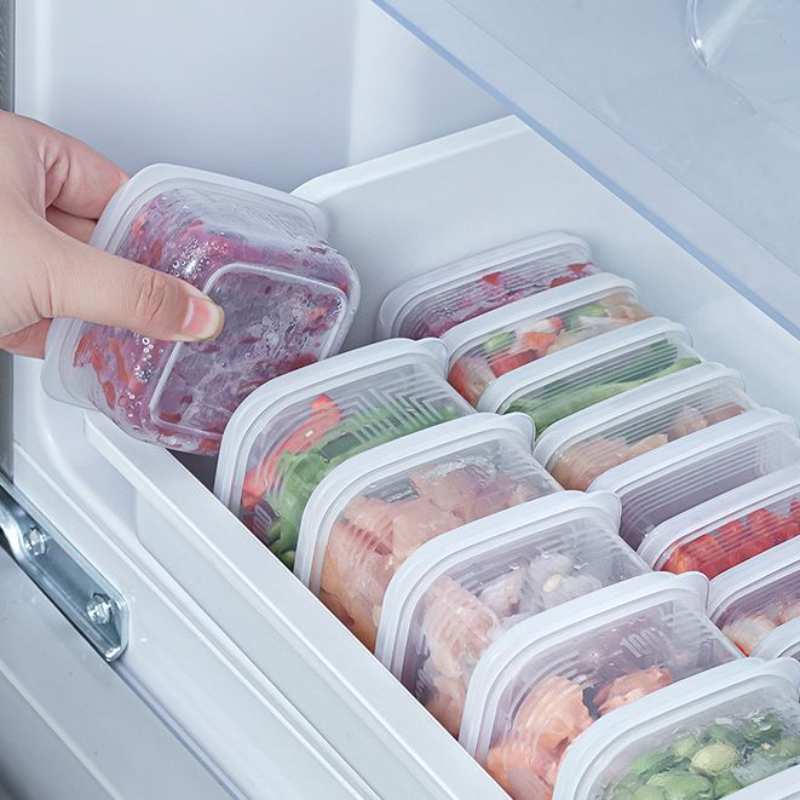 小号冰箱冷冻收纳盒冻肉分格保鲜分装盒塑料透明