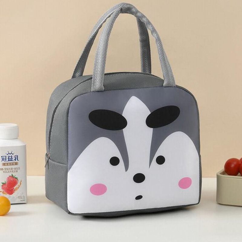 2025年卡通保温饭盒便当包女款简约帆布手提午餐包