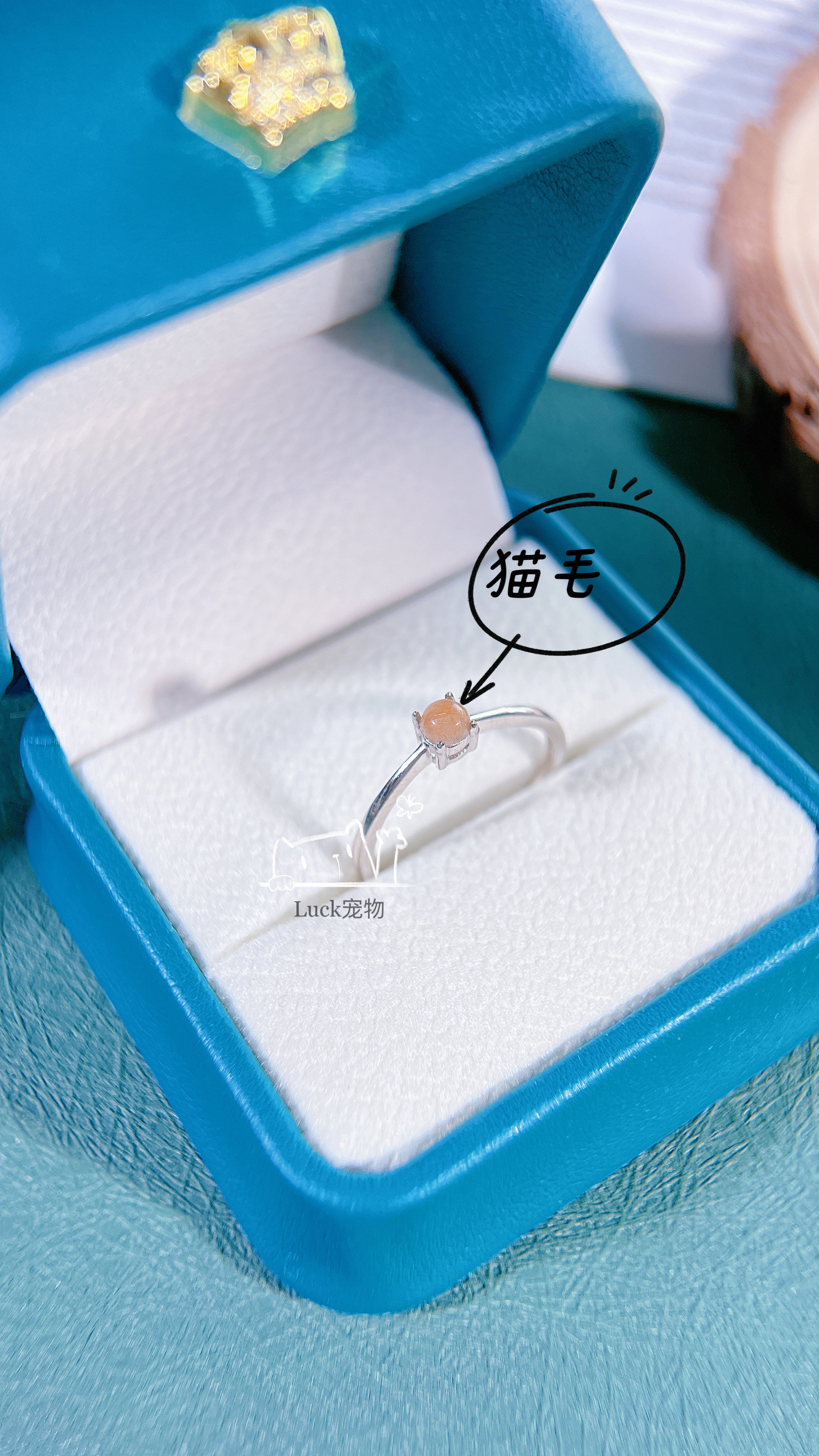 宠物毛发纪念品狗狗骨灰S 925纯银卖家定制猫咪指甲指环DIY材料包