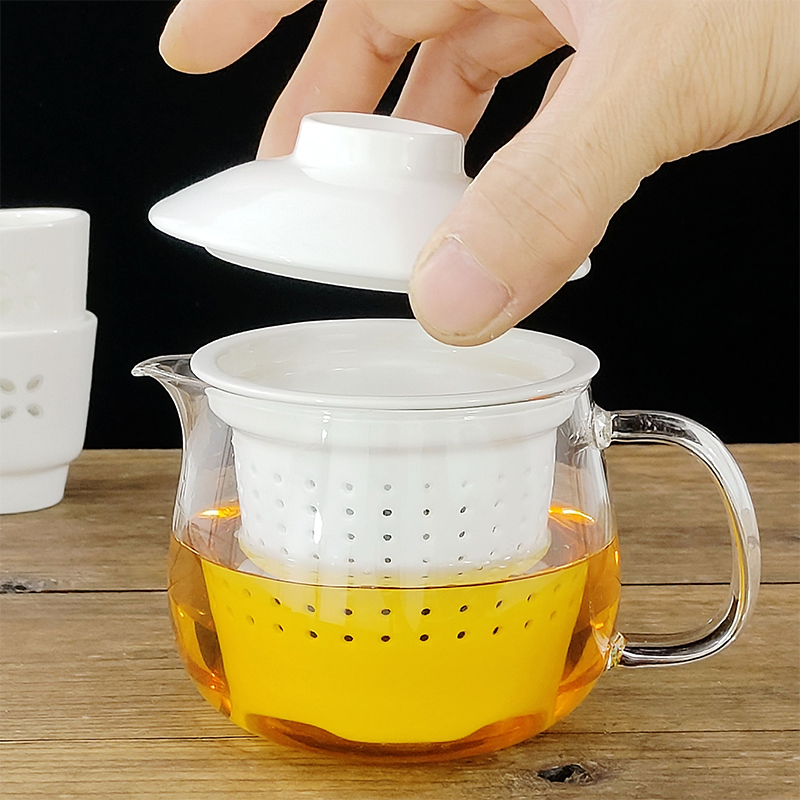 玻璃过滤泡茶壶陶瓷内胆茶水分离