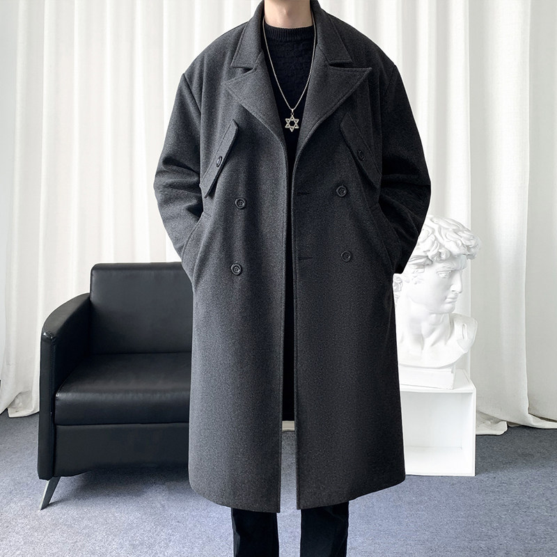 毛呢大衣男高档休闲秋冬季外套呢子中长款风衣港风宽松大码男装新
