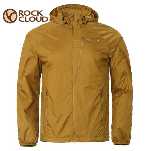 新款RockCloud岩云户外休闲徒步防风吸湿透气男带帽神衣夹克外套