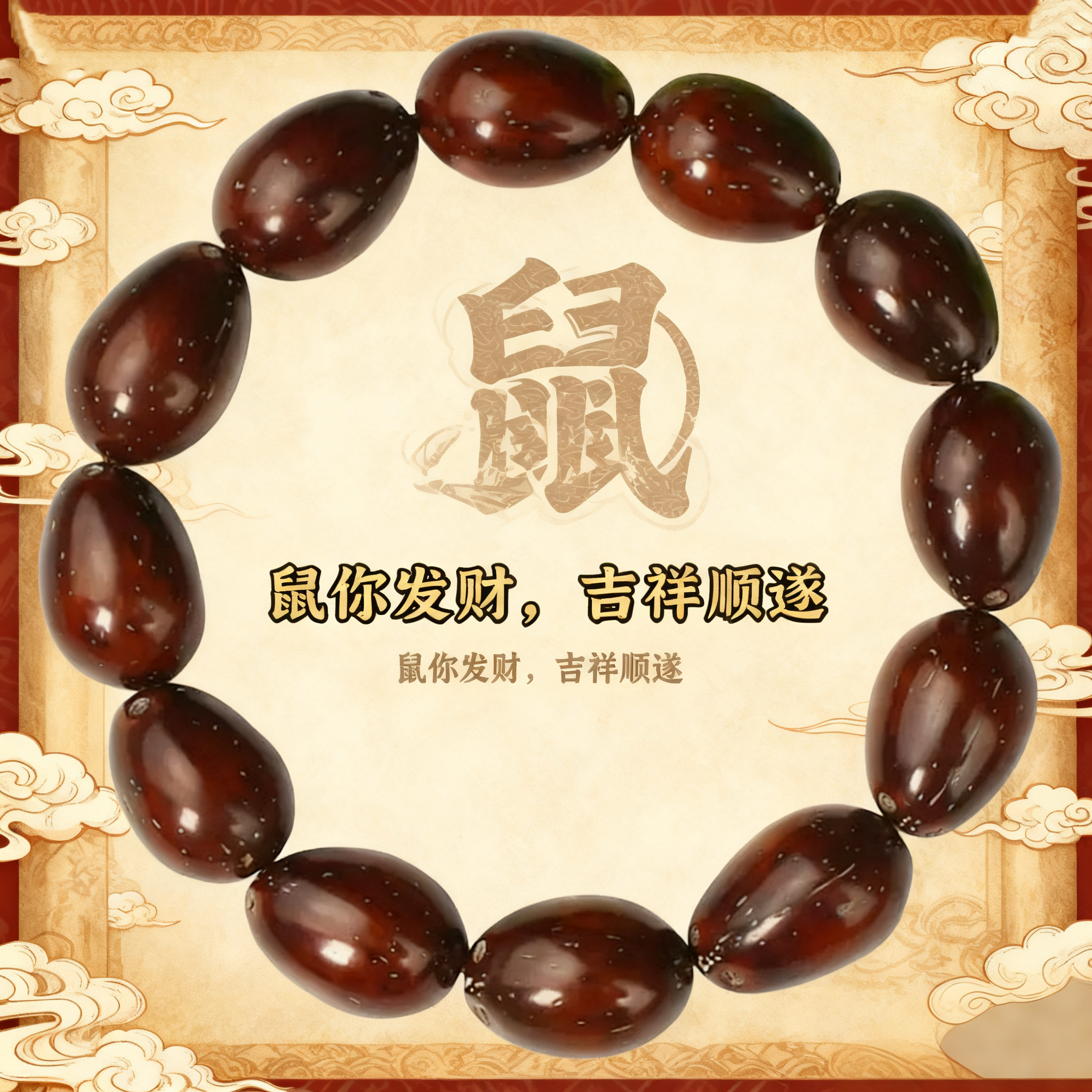 招财紫金鼠手串纯天热