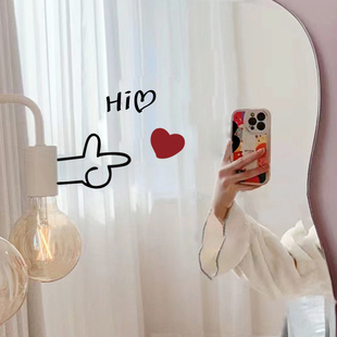 创意ins咖啡店铺卧室客厅柜子店铺玻璃门橱窗镜子装饰墙面墙贴纸