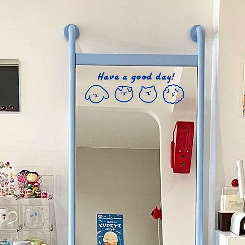 Have a good day卡通动物笑脸治愈家居装饰贴纸镜子玻璃门装饰