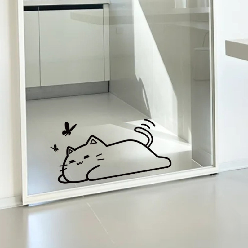 ins可爱猫咪卡通贴纸 奶茶甜品店宠物猫咖店玻璃门装饰防撞贴画,家居饰品,文化墙贴,淘宝优惠券,粉丝福利购,淘宝优惠卷