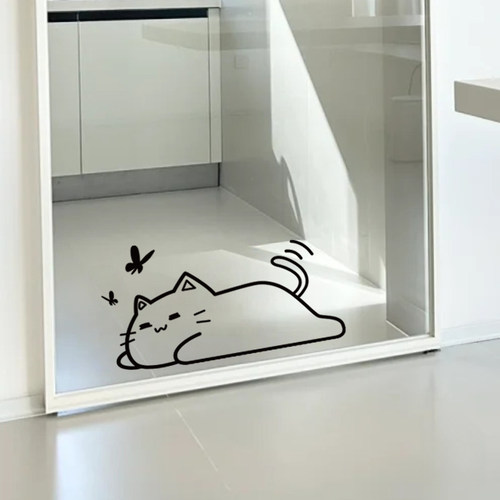 ins可爱猫咪卡通贴纸 奶茶甜品店宠物猫咖店玻璃门装饰防撞贴画