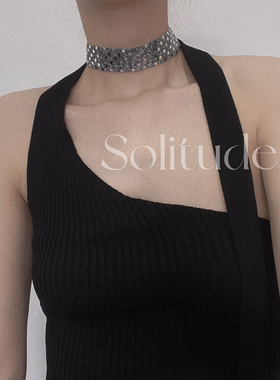 原创手工choker亮片项圈超闪颈链网纱锁骨链高级ins风饰品