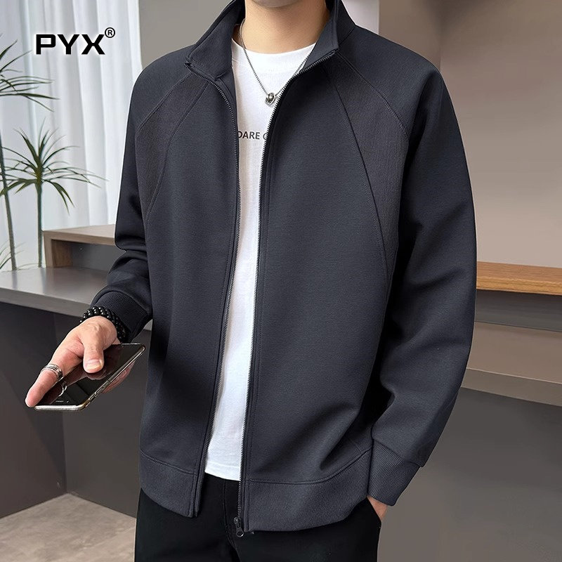 高端针织夹克外套男士春秋冬季2025新款初秋立领开衫卫衣男款上衣