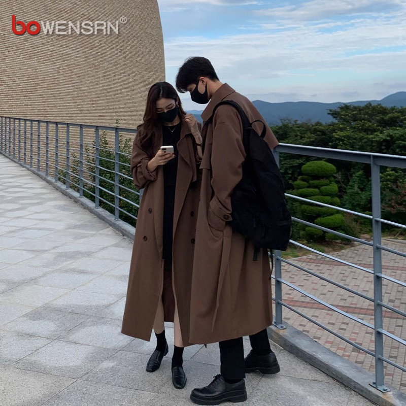 高端长款风衣外套男士2025新款春秋冬季夹棉情侣大衣轻熟百搭男款