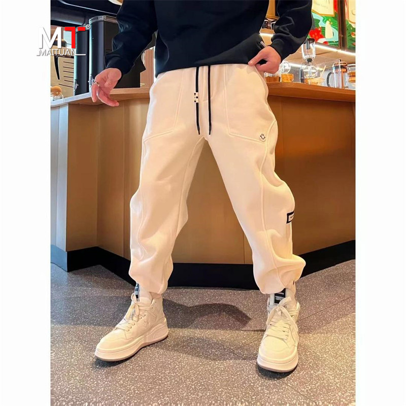 潮牌束脚卫裤男士春秋冬季2025新款男裤宽松小脚休闲运动裤子男款